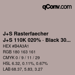Farbcode: J+S Rasterfaecher - J+S 110K 020% · Black 30% | qconv.com