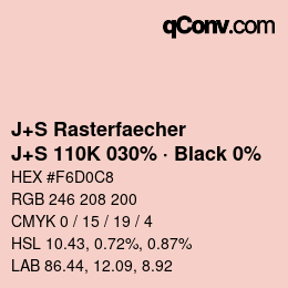 Farbcode: J+S Rasterfaecher - J+S 110K 030% · Black 0% | qconv.com