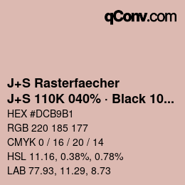 Farbcode: J+S Rasterfaecher - J+S 110K 040% · Black 10% | qconv.com