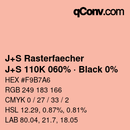 Farbcode: J+S Rasterfaecher - J+S 110K 060% · Black 0% | qconv.com