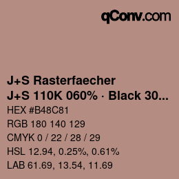 Code couleur: J+S Rasterfaecher - J+S 110K 060% · Black 30% | qconv.com