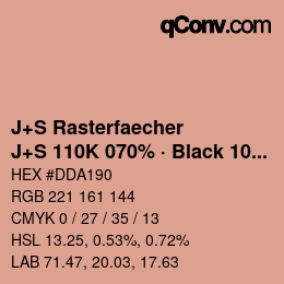 Farbcode: J+S Rasterfaecher - J+S 110K 070% · Black 10% | qconv.com