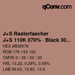 Farbcode: J+S Rasterfaecher - J+S 110K 070% · Black 30% | qconv.com