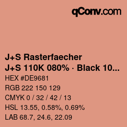 Farbcode: J+S Rasterfaecher - J+S 110K 080% · Black 10% | qconv.com