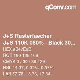 Farbcode: J+S Rasterfaecher - J+S 110K 080% · Black 30% | qconv.com