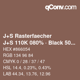 Farbcode: J+S Rasterfaecher - J+S 110K 080% · Black 50% | qconv.com