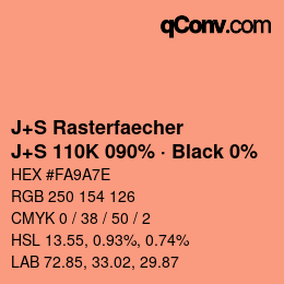 カラーコード: J+S Rasterfaecher - J+S 110K 090% · Black 0% | qconv.com