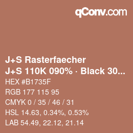 Code couleur: J+S Rasterfaecher - J+S 110K 090% · Black 30% | qconv.com