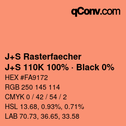 カラーコード: J+S Rasterfaecher - J+S 110K 100% · Black 0% | qconv.com