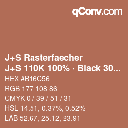 カラーコード: J+S Rasterfaecher - J+S 110K 100% · Black 30% | qconv.com