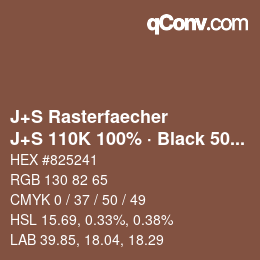Code couleur: J+S Rasterfaecher - J+S 110K 100% · Black 50% | qconv.com