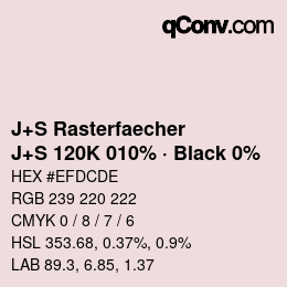 Farbcode: J+S Rasterfaecher - J+S 120K 010% · Black 0% | qconv.com