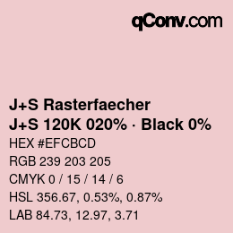 Farbcode: J+S Rasterfaecher - J+S 120K 020% · Black 0% | qconv.com