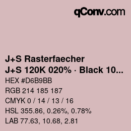 カラーコード: J+S Rasterfaecher - J+S 120K 020% · Black 10% | qconv.com