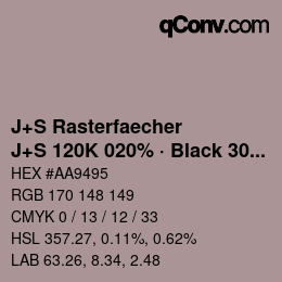 Farbcode: J+S Rasterfaecher - J+S 120K 020% · Black 30% | qconv.com