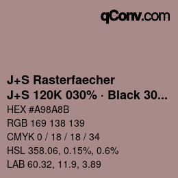カラーコード: J+S Rasterfaecher - J+S 120K 030% · Black 30% | qconv.com