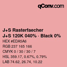 Farbcode: J+S Rasterfaecher - J+S 120K 040% · Black 0% | qconv.com