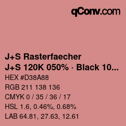 Code couleur: J+S Rasterfaecher - J+S 120K 050% · Black 10% | qconv.com