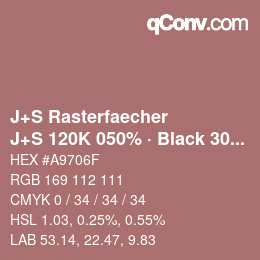 Code couleur: J+S Rasterfaecher - J+S 120K 050% · Black 30% | qconv.com