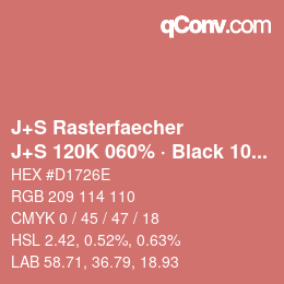 カラーコード: J+S Rasterfaecher - J+S 120K 060% · Black 10% | qconv.com
