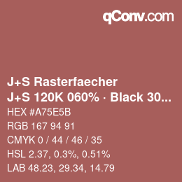 Code couleur: J+S Rasterfaecher - J+S 120K 060% · Black 30% | qconv.com