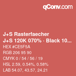 カラーコード: J+S Rasterfaecher - J+S 120K 070% · Black 10% | qconv.com