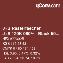 Code couleur: J+S Rasterfaecher - J+S 120K 080% · Black 50% | qconv.com
