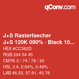 Code couleur: J+S Rasterfaecher - J+S 120K 090% · Black 10% | qconv.com