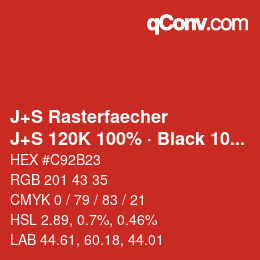 Farbcode: J+S Rasterfaecher - J+S 120K 100% · Black 10% | qconv.com