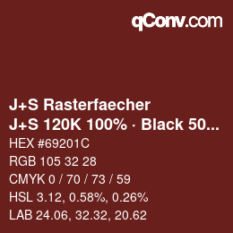 Code couleur: J+S Rasterfaecher - J+S 120K 100% · Black 50% | qconv.com