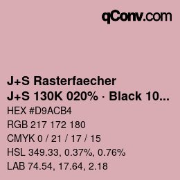 Farbcode: J+S Rasterfaecher - J+S 130K 020% · Black 10% | qconv.com