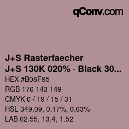 Code couleur: J+S Rasterfaecher - J+S 130K 020% · Black 30% | qconv.com