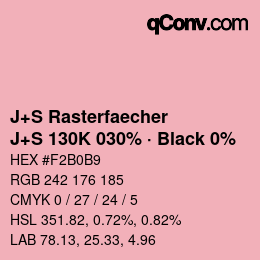 Code couleur: J+S Rasterfaecher - J+S 130K 030% · Black 0% | qconv.com