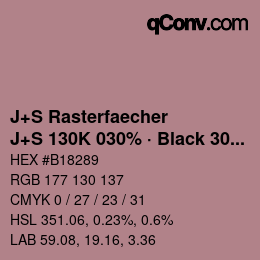 Code couleur: J+S Rasterfaecher - J+S 130K 030% · Black 30% | qconv.com