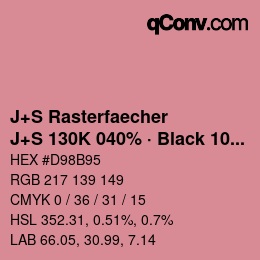 Color code: J+S Rasterfaecher - J+S 130K 040% · Black 10% | qconv.com