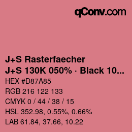 Code couleur: J+S Rasterfaecher - J+S 130K 050% · Black 10% | qconv.com