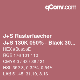 Farbcode: J+S Rasterfaecher - J+S 130K 050% · Black 30% | qconv.com