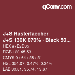 Code couleur: J+S Rasterfaecher - J+S 130K 070% · Black 50% | qconv.com