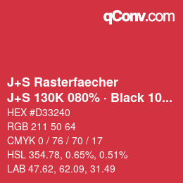 Code couleur: J+S Rasterfaecher - J+S 130K 080% · Black 10% | qconv.com
