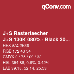 Code couleur: J+S Rasterfaecher - J+S 130K 080% · Black 30% | qconv.com