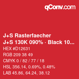 Code couleur: J+S Rasterfaecher - J+S 130K 090% · Black 10% | qconv.com
