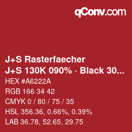 Code couleur: J+S Rasterfaecher - J+S 130K 090% · Black 30% | qconv.com