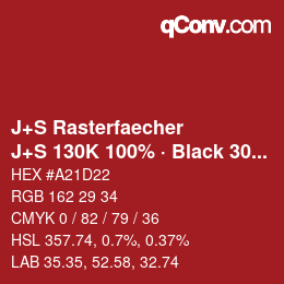 Code couleur: J+S Rasterfaecher - J+S 130K 100% · Black 30% | qconv.com