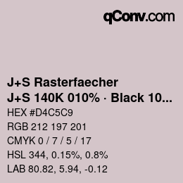 Farbcode: J+S Rasterfaecher - J+S 140K 010% · Black 10% | qconv.com