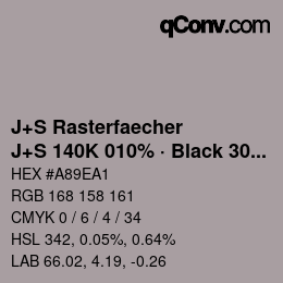 Farbcode: J+S Rasterfaecher - J+S 140K 010% · Black 30% | qconv.com