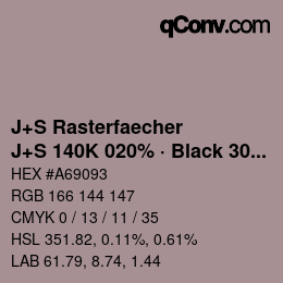 Code couleur: J+S Rasterfaecher - J+S 140K 020% · Black 30% | qconv.com