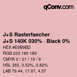 Farbcode: J+S Rasterfaecher - J+S 140K 030% · Black 0% | qconv.com