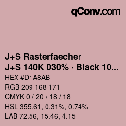 カラーコード: J+S Rasterfaecher - J+S 140K 030% · Black 10% | qconv.com