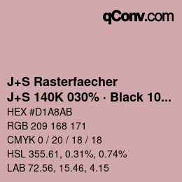 Color code: J+S Rasterfaecher - J+S 140K 030% · Black 10% | qconv.com