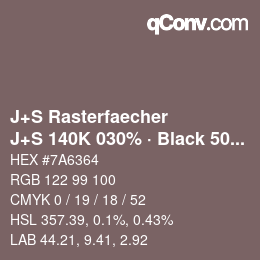 Code couleur: J+S Rasterfaecher - J+S 140K 030% · Black 50% | qconv.com